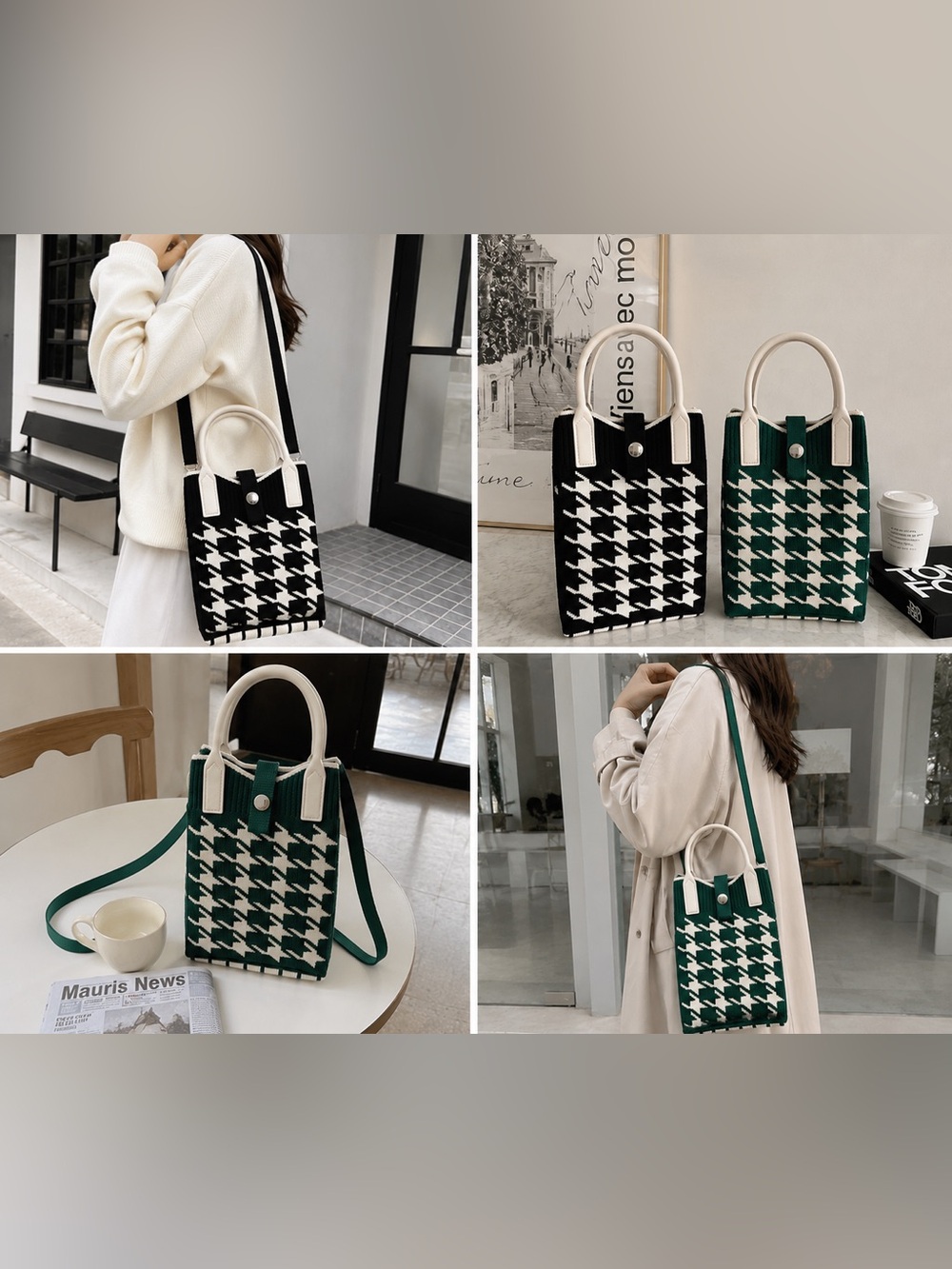 Knit Animal Print Pattern crossbody Bag - 1 of Your Choice